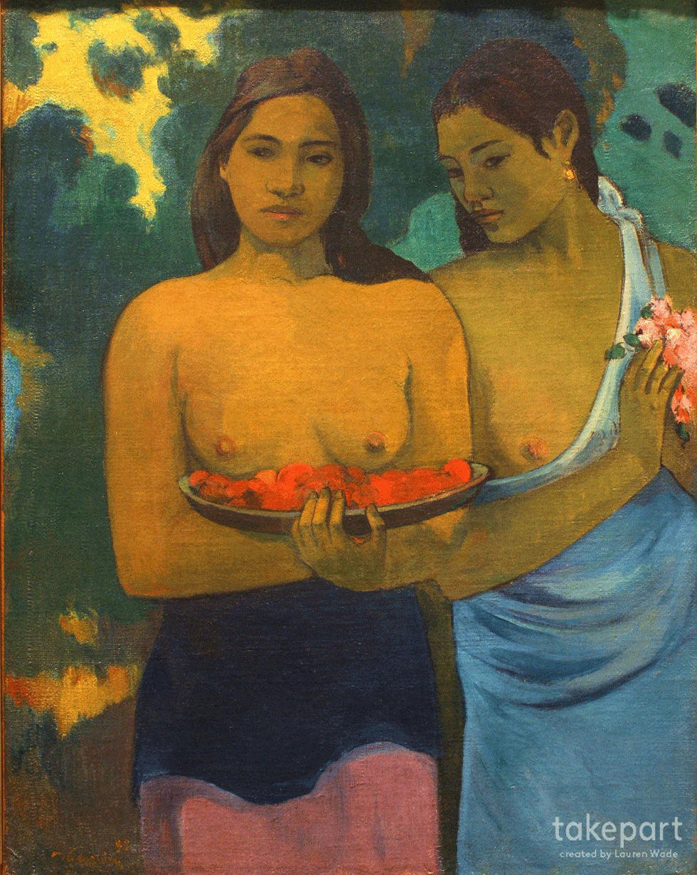 Paul_Gauguin_-_Two_Tahitian_Women poids